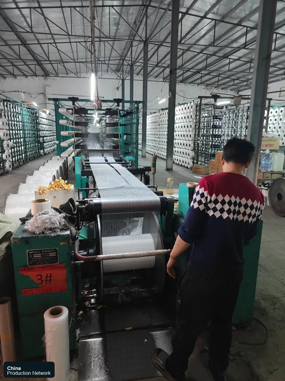 Textile production equipment in the China production network